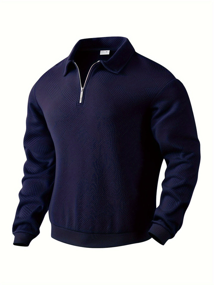Baldrick - Sudadera Vintage Con Cremallera y Diseño Geométrico