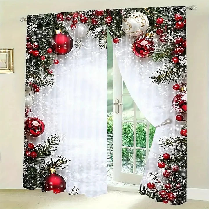 FrostLinen - Cortinas con Motivos Navideños