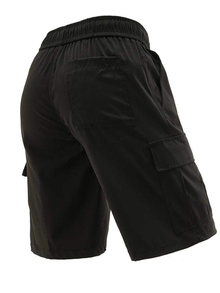 Lewand - Pantalones Cortos Cargo Elegantes y Holgados Con Bolsillo Lateral