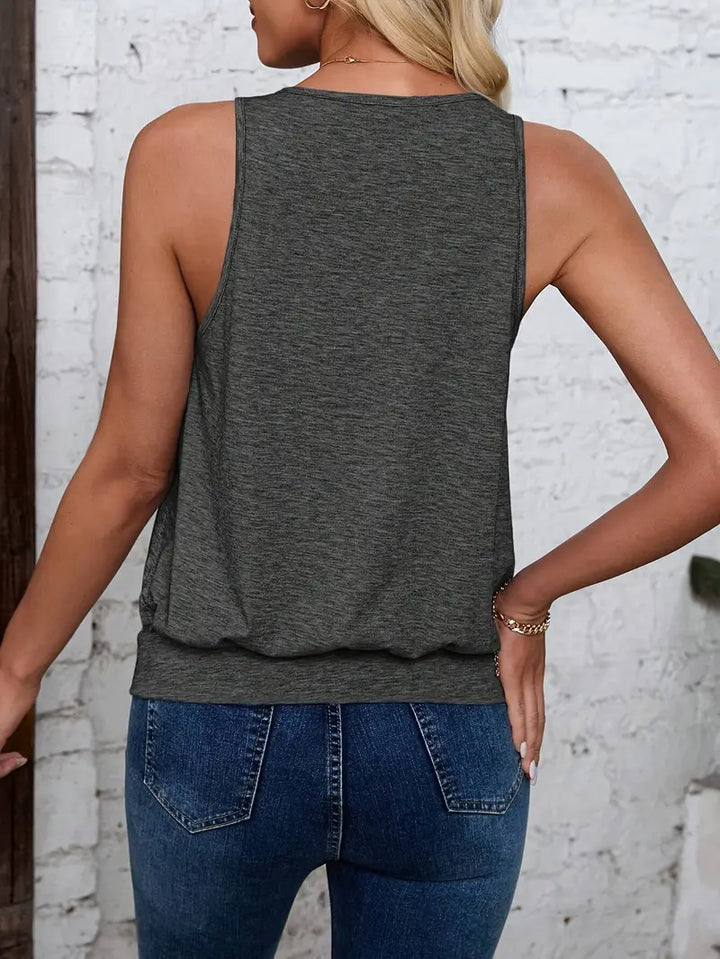 Afroditi - Camiseta Casual De Punto Con Cuello En V