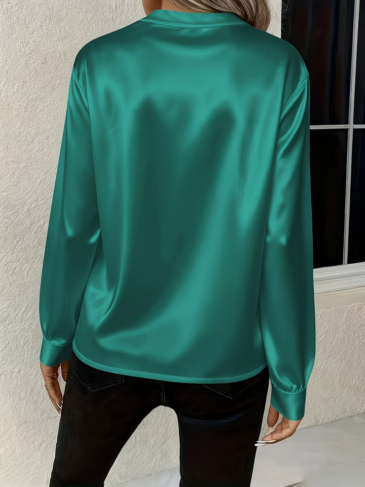 Ronika - Blusa De Manga Larga Con Cuello En V
