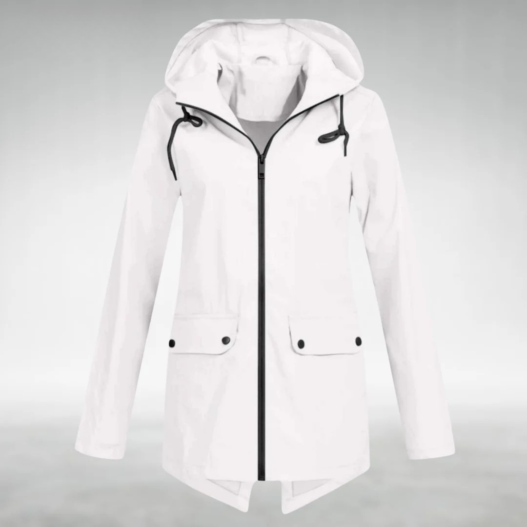 Jalena - Chaqueta Impermeable Con Capucha y Bolsillos