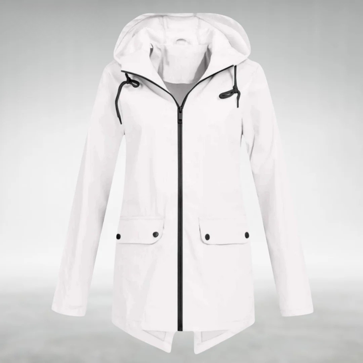 Jalena - Chaqueta Impermeable Con Capucha y Bolsillos