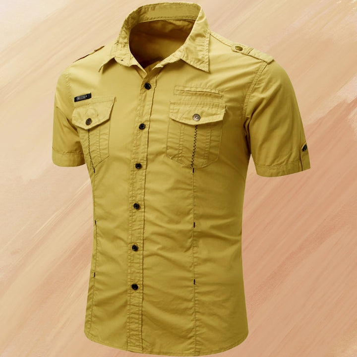 Ryder - Elegante Verano Manga Corta Camisa Con Bolsillo