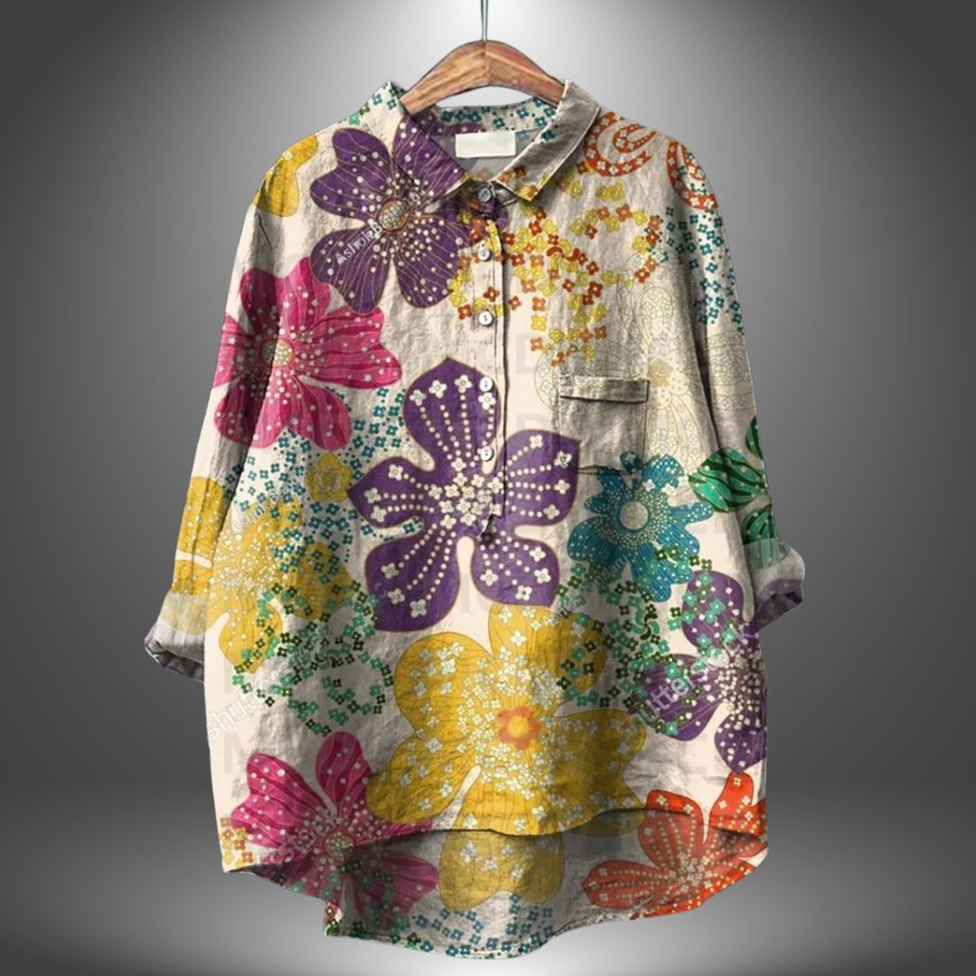 Luiza - Camisa Floral Artesanal