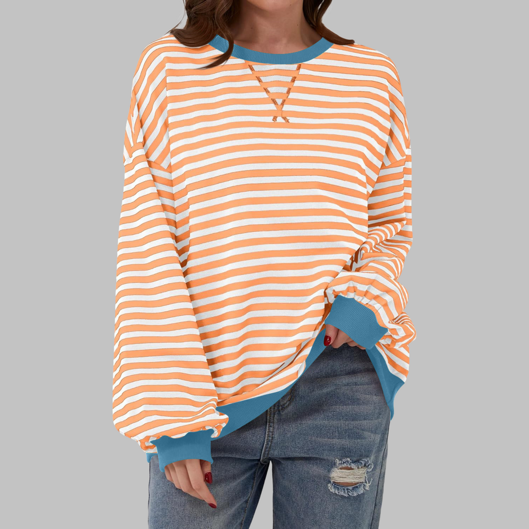Melorna - Elegante Jersey De Manga Larga a Rayas