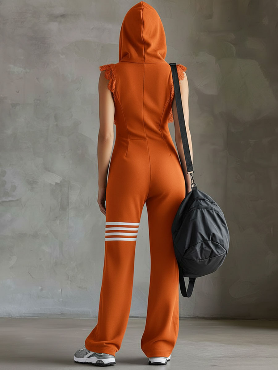 Emese - Conjunto Deportivo Retro De Una Pieza a Rayas