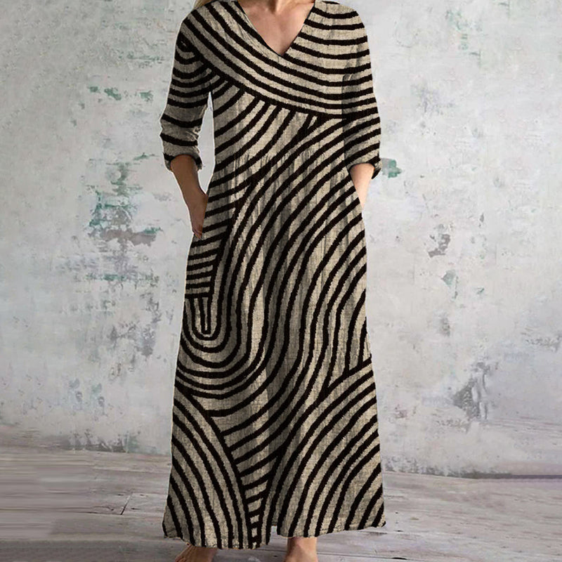 Ayla - Vestido Vintage a Rayas