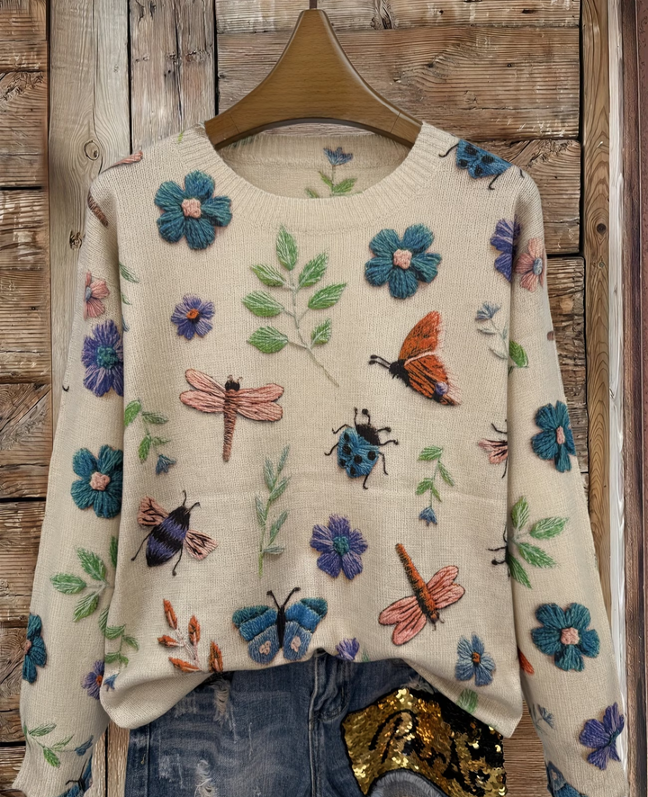 Lesa - Jersey Con Estampado Floral Y De Insectos