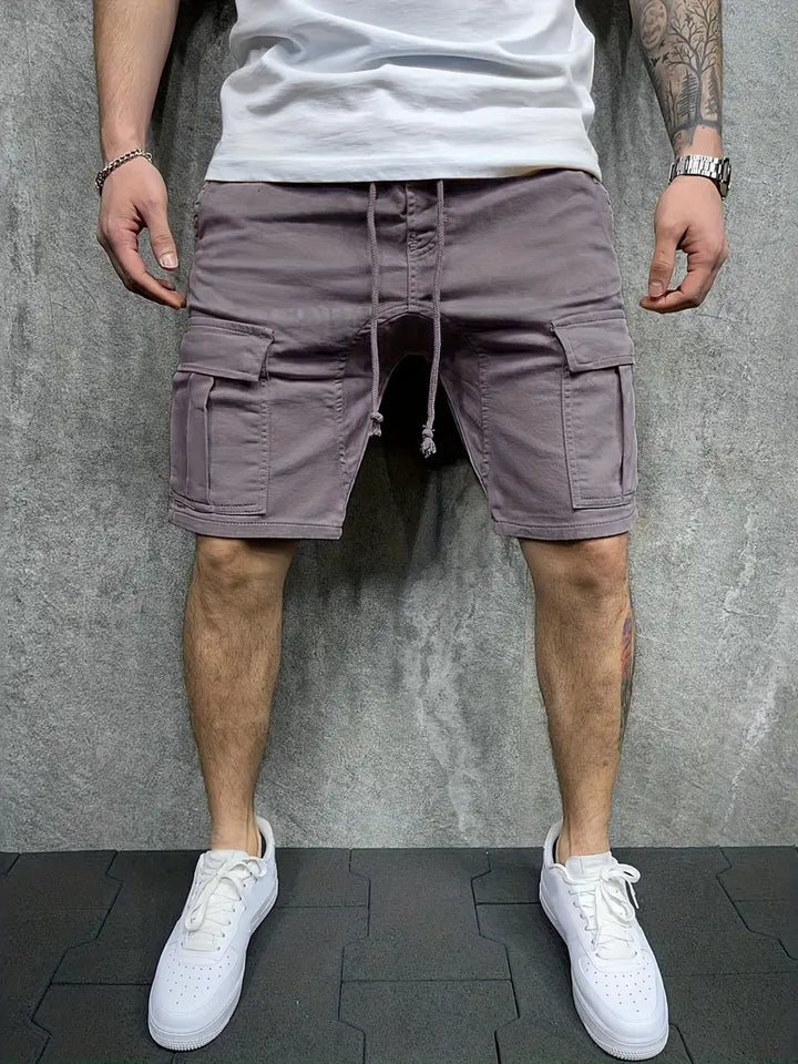 Jelte - Pantalones Cortos Cargo Informales Sin Elasticidad y Con Cordón