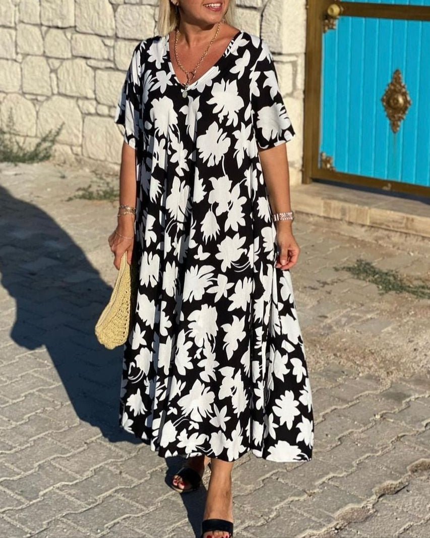 Gómez - Vestido Largo Informal Con Estampado Floral
