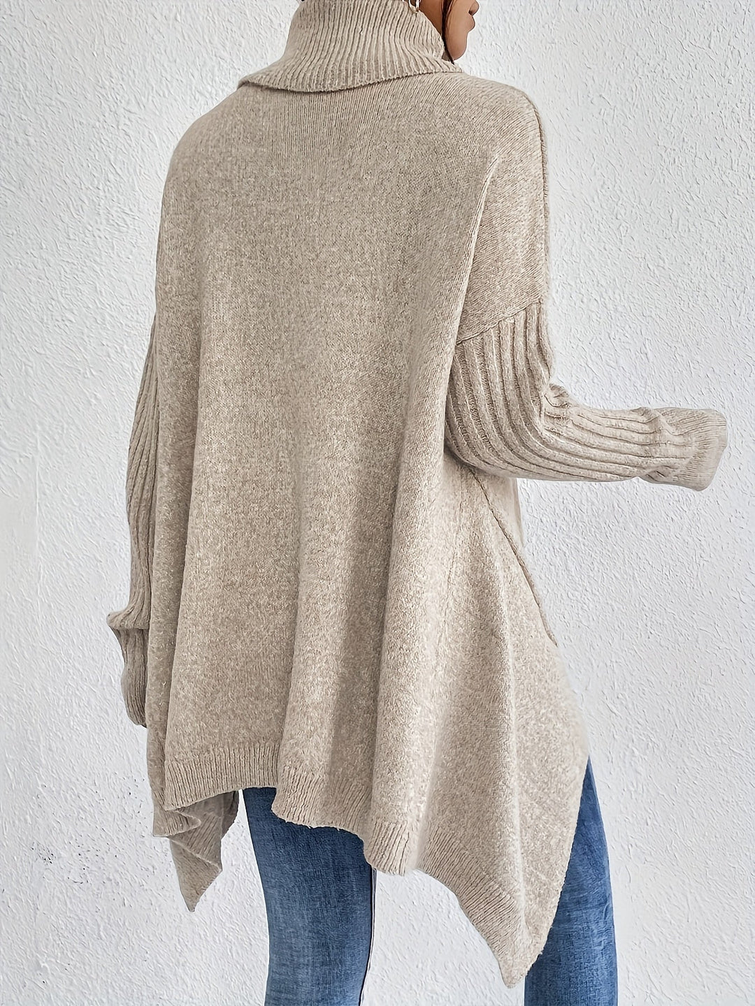 Tahlia - Jersey Informal De Manga Larga y Cuello Alto