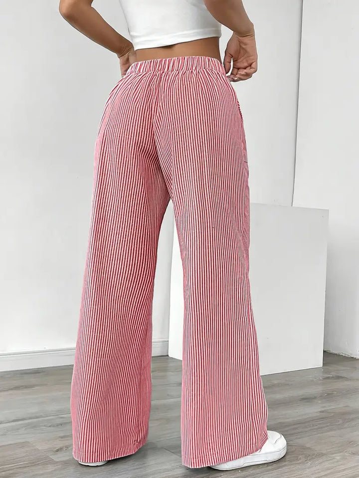 Alina - Pantalón Elegante A Rayas Con Bolsillos