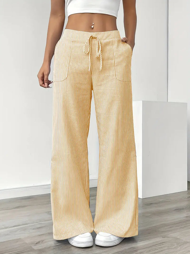 Alina - Pantalón Elegante A Rayas Con Bolsillos