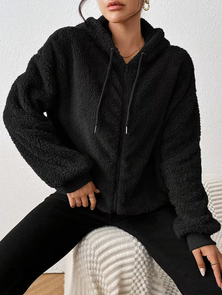 Keriana - Chaqueta Informal Con Capucha, Cálida Y Peluda