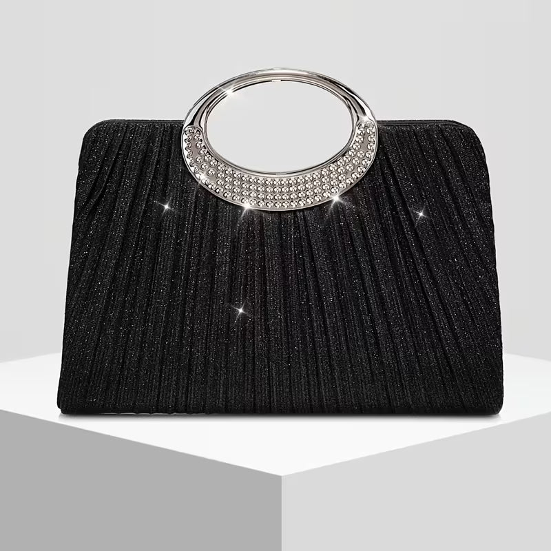 Lizzana - Bolso De Mano Plisado Con Anilla Redonda Brillante