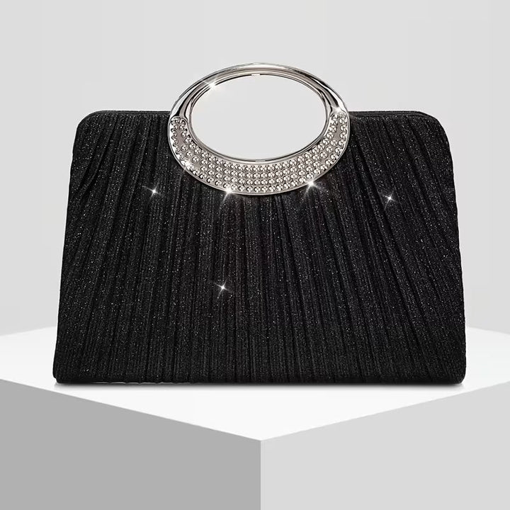 Lizzana - Bolso De Mano Plisado Con Anilla Redonda Brillante