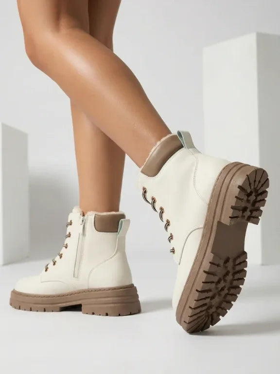 Alosia - Botines Con Cordones y Suela Gruesa