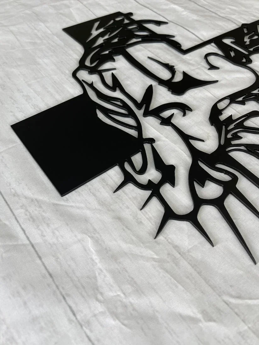 ChristCraft - Letrero Metálico con la cruz de Jesús Decoración de Pared con Cristo