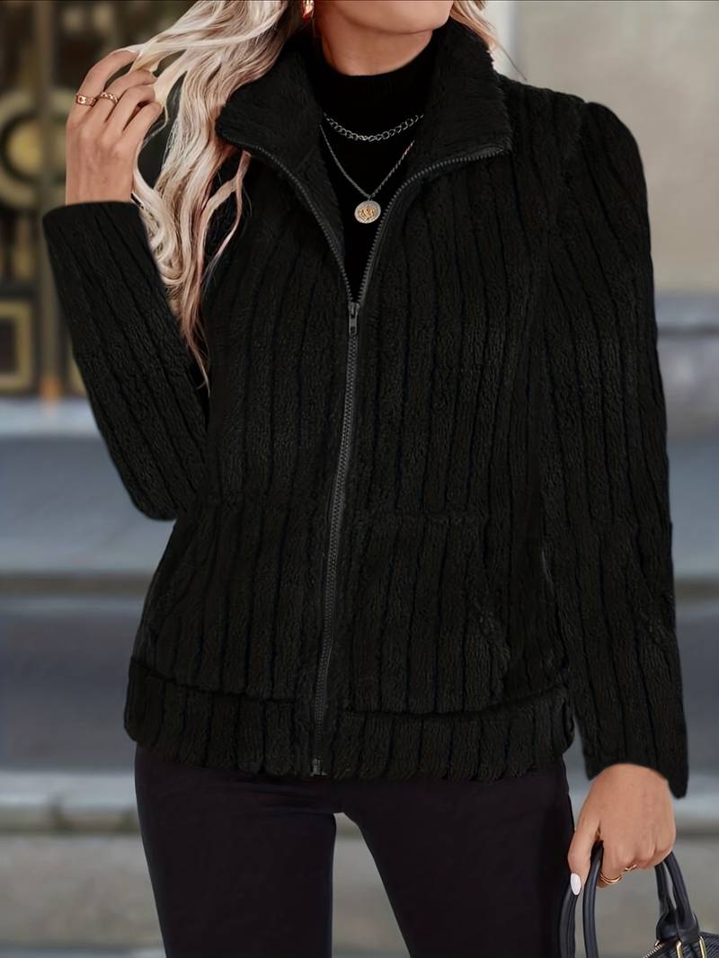 Zoharia - Elegante Chaqueta de Invierno de Manga Larga Con Bolsillo