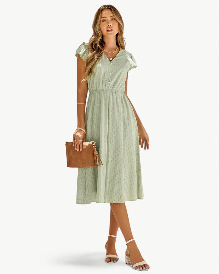 Julieta - Vestido Midi Con Mangas Con Volantes