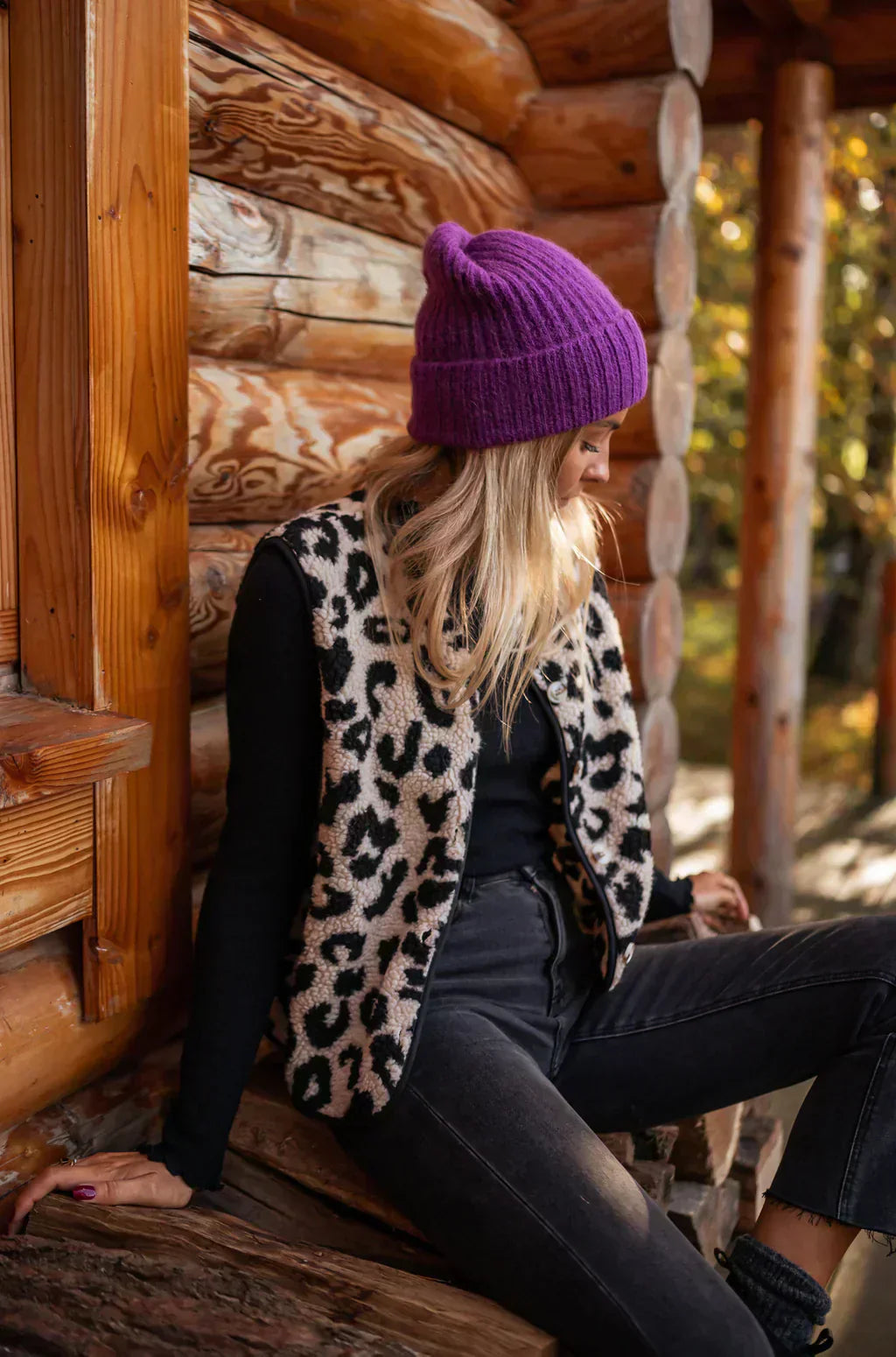 Astrd – Chaleco De Punto Con Estampado De Leopardo