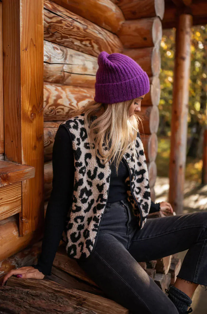 Astrd – Chaleco De Punto Con Estampado De Leopardo