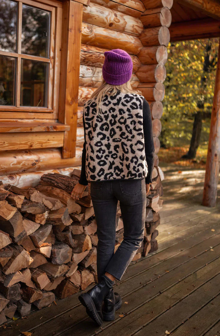 Astrd – Chaleco De Punto Con Estampado De Leopardo
