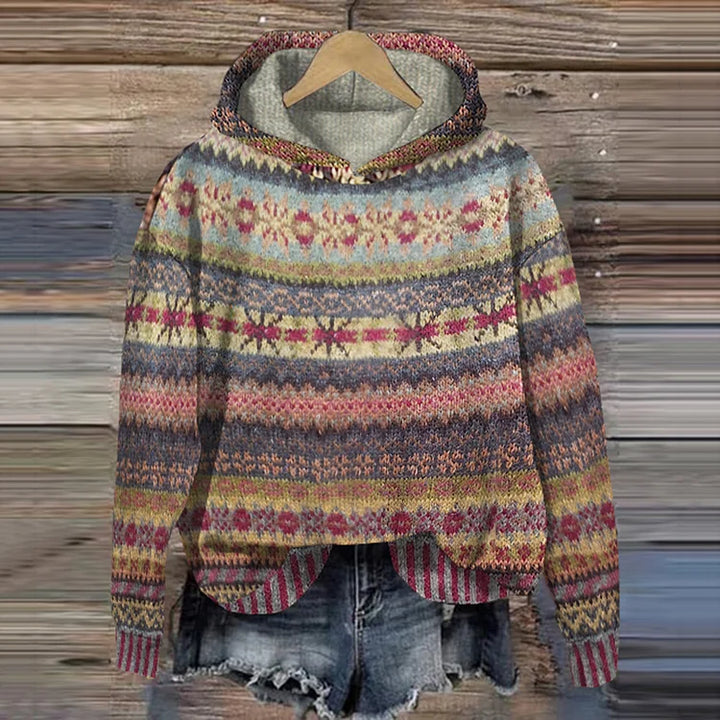 Annika - Sudadera con Capucha Etnica Retro
