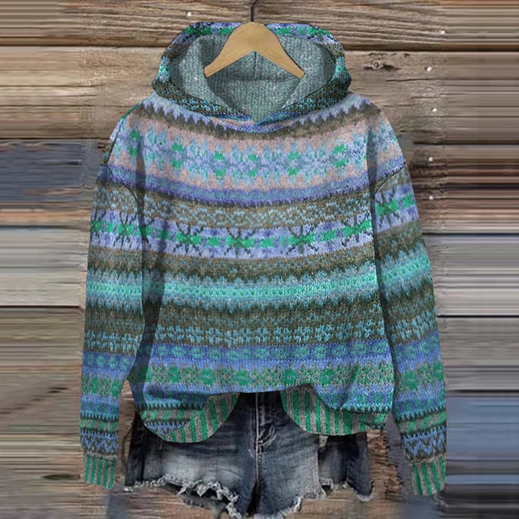 Annika - Sudadera con Capucha Etnica Retro
