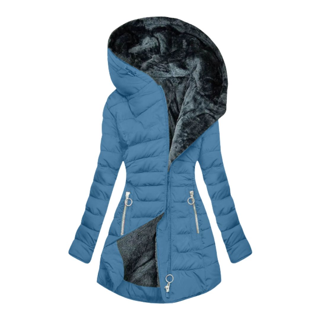 Ruchmira - Abrigo Acolchado Impermeable Con Capucha y Forro Polar