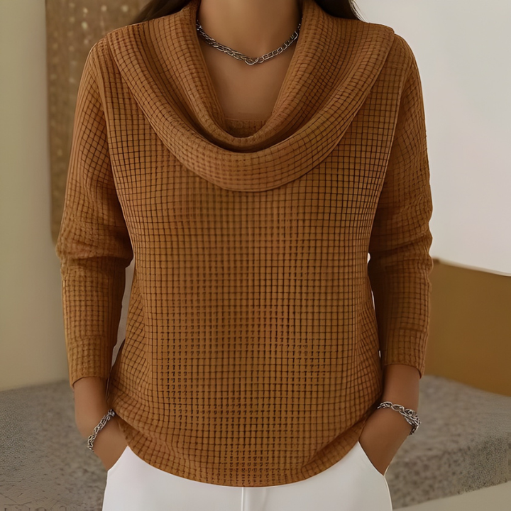Danela - Elegante Jersey Con Escote En Cascada