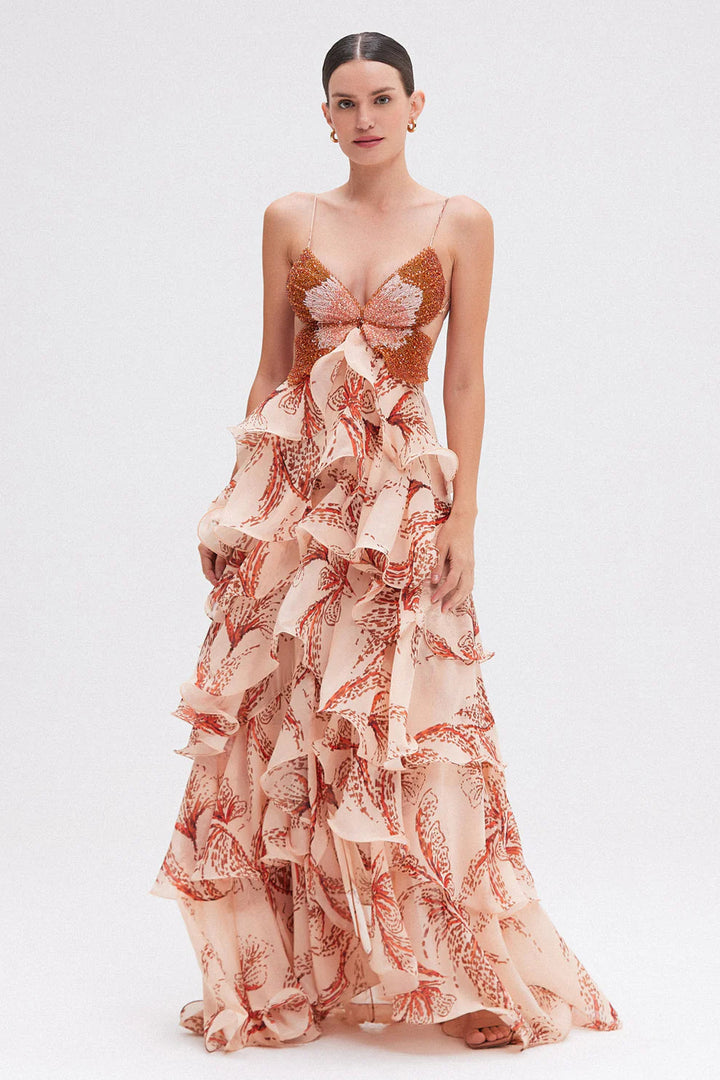 Ameliah - Elegante Vestido Sin Mangas Con Volantes
