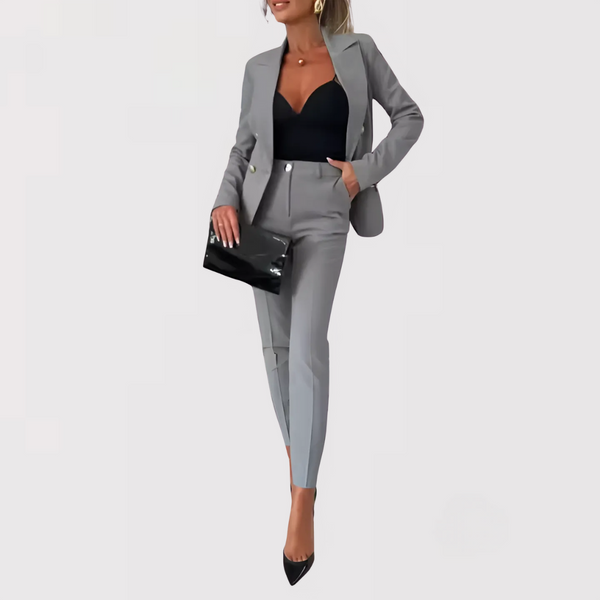 Varina - Conjunto de Blazer y Pantalones de Cintura Alta