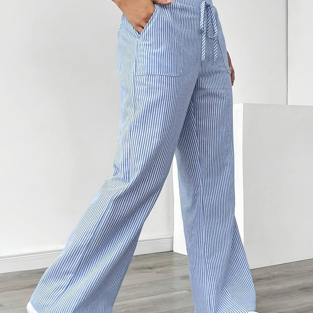 Sunnyi - Pantalón Ancho De Rayas Informal