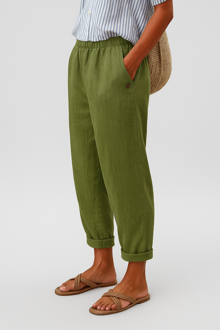 Yanchik - Pantalones Elegantes Con Bolsillos Laterales