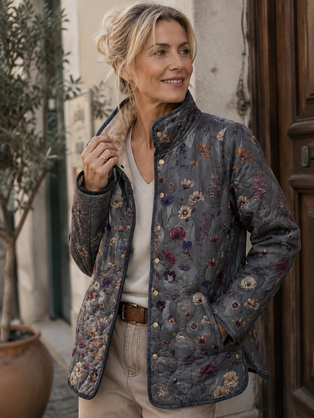 Kizil - Abrigo Acolchado Con Estampado Floral