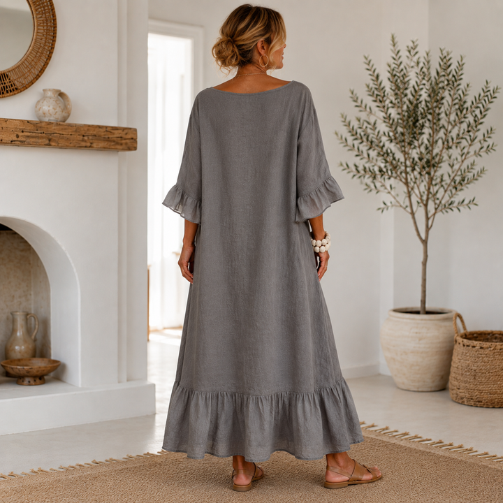 Hannele - Vestido Informal Con Volantes Y Bolsillo