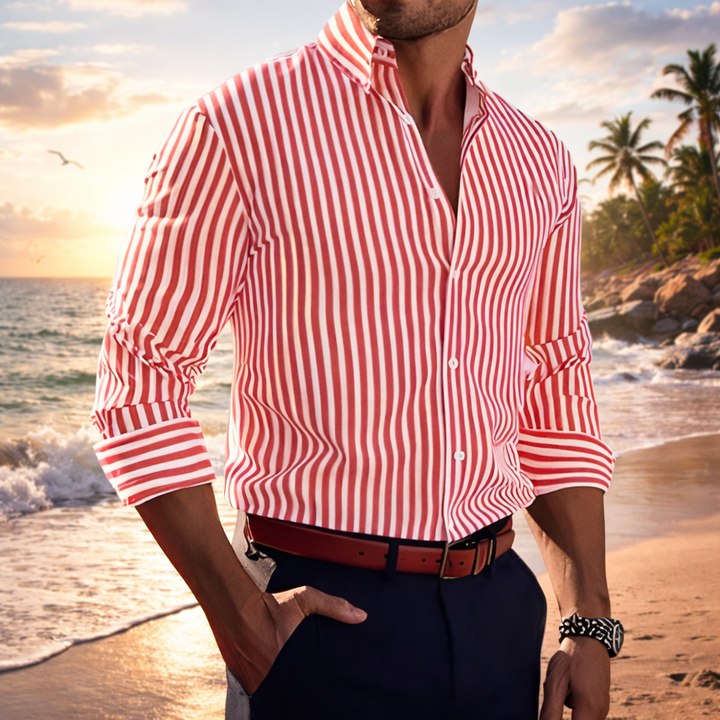 Valerijus - Camisa De Manga Larga a Rayas