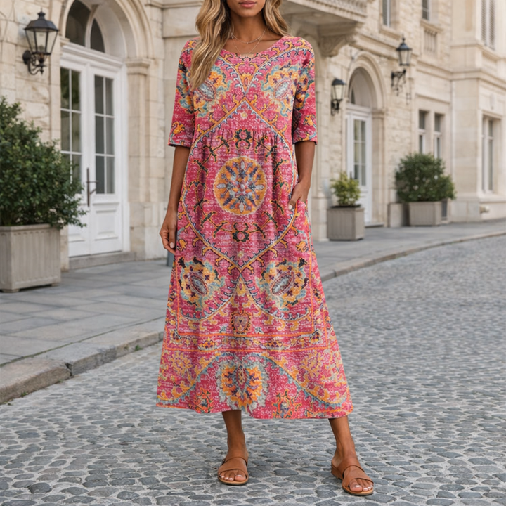 Medeina - Vestido Elegante Con Estampado