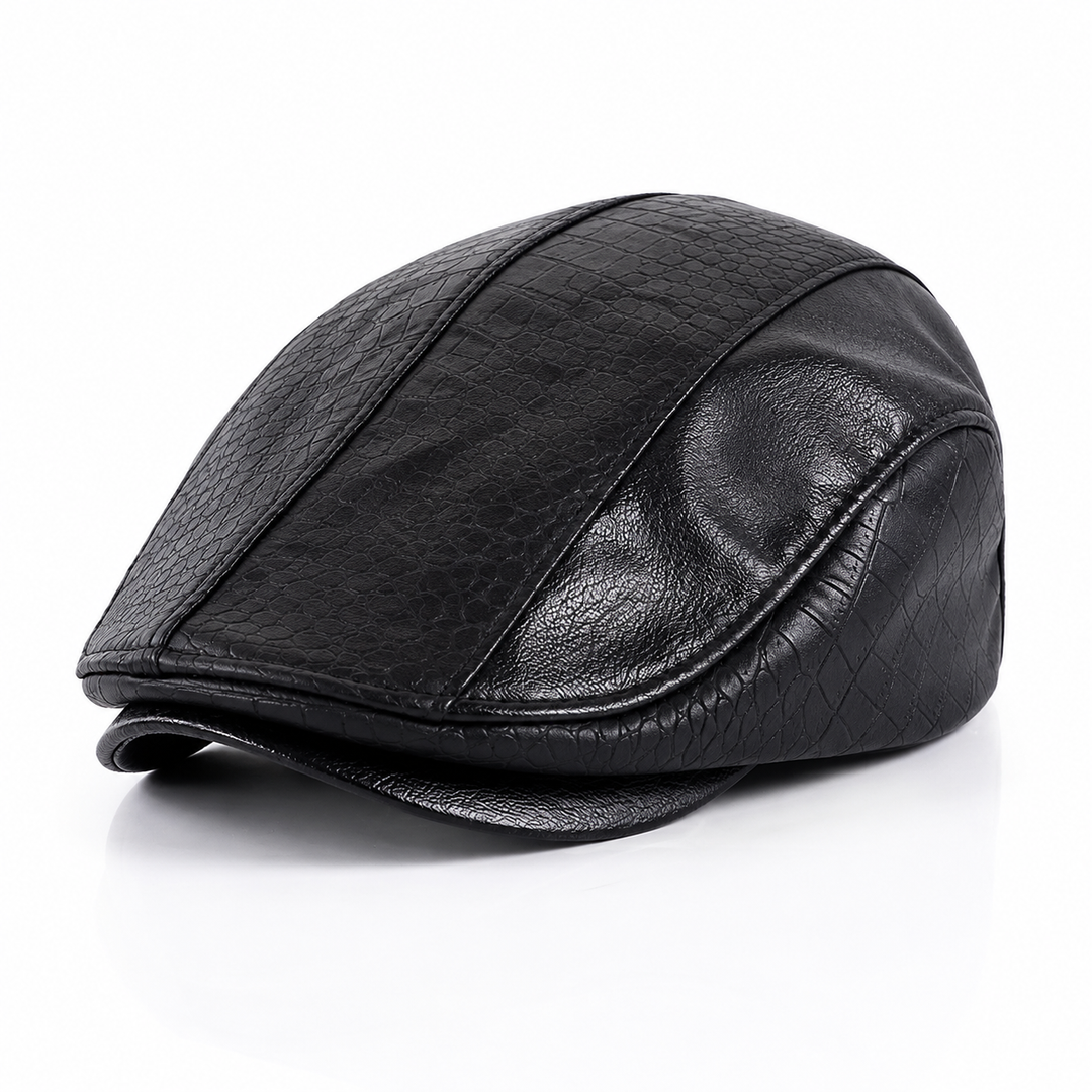 Crowncraft - Elegante Gorra Plana De Cuero