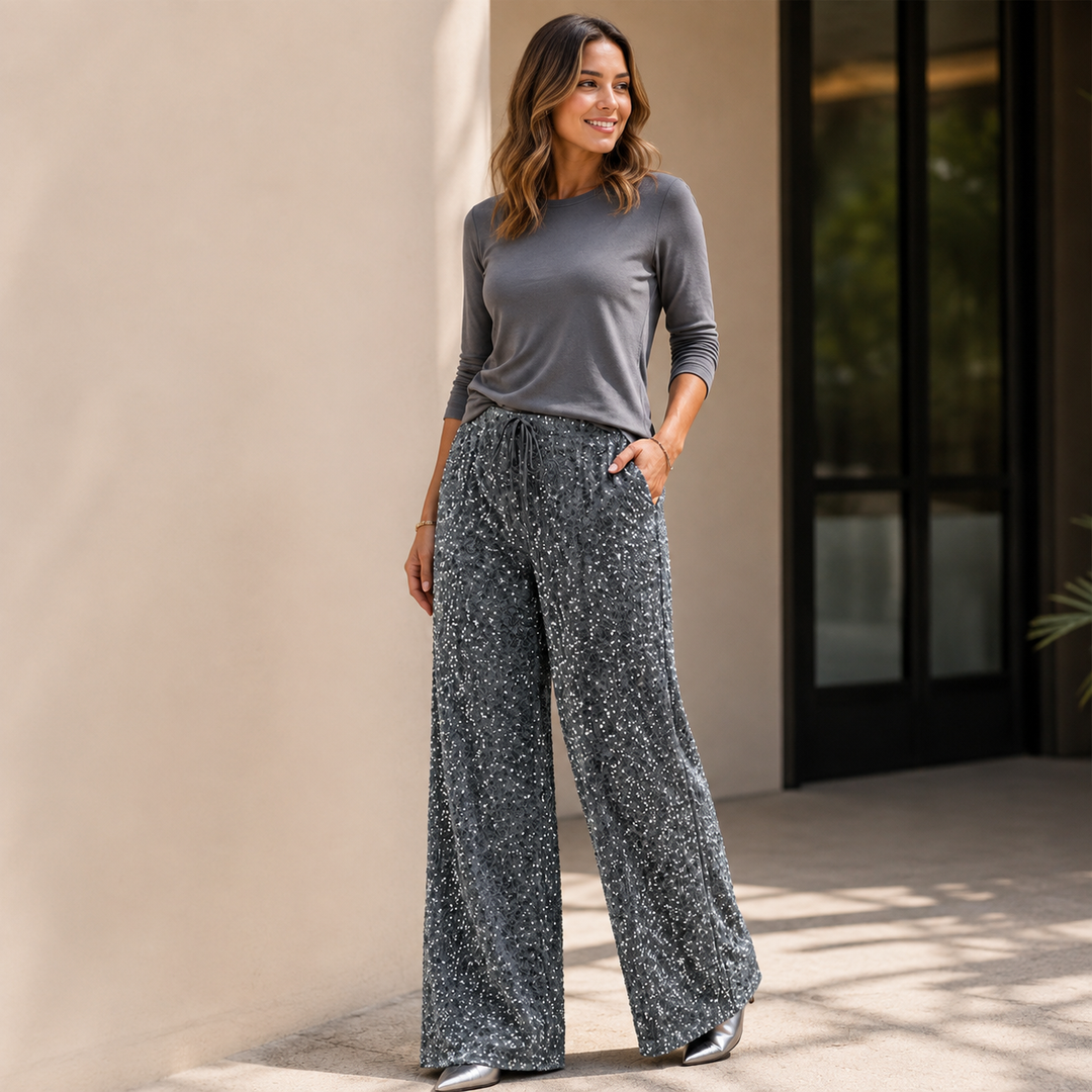 Natacha - Pantalones Rectos Con Cintura Elástica