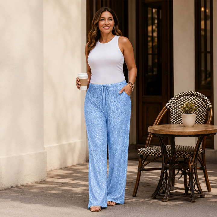 Natacha - Pantalones Rectos Con Cintura Elástica