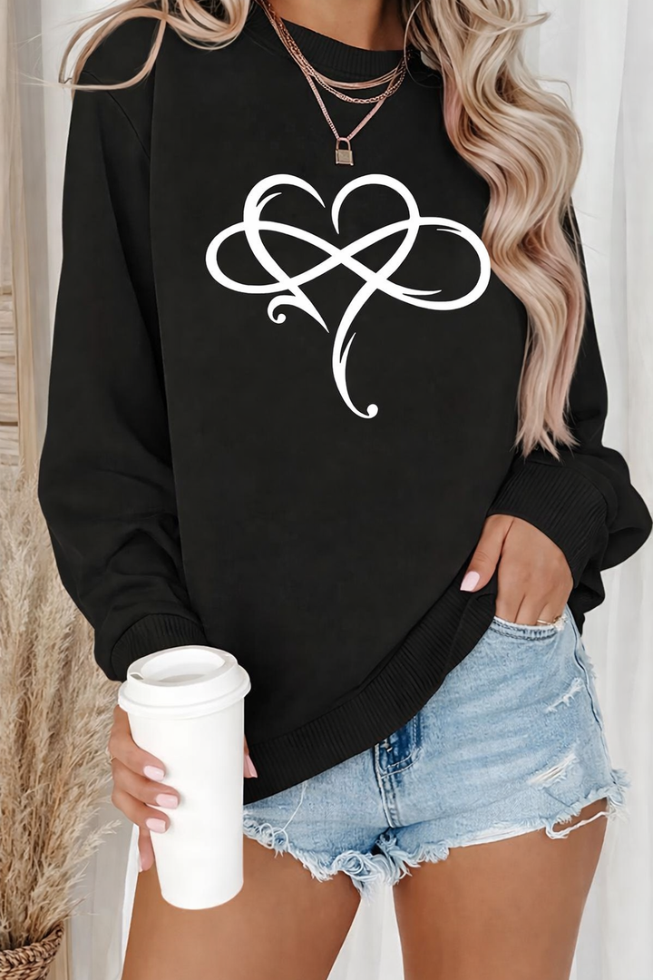 Ahuva - Elegante Sudadera de Manga Larga Con Diseño de Corazón