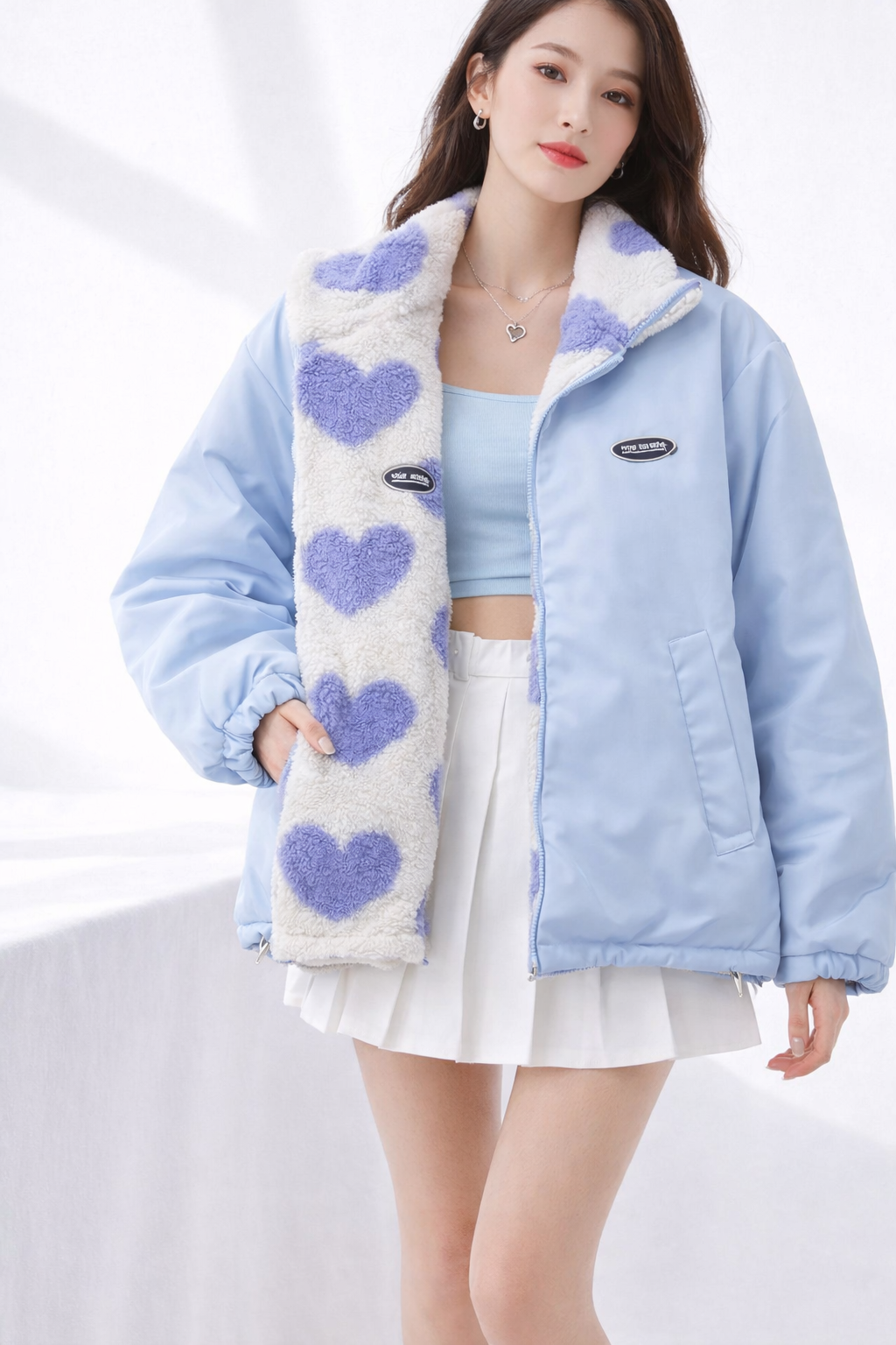 Almit - Chaqueta De Manga Larga Con Estampado de Corazones