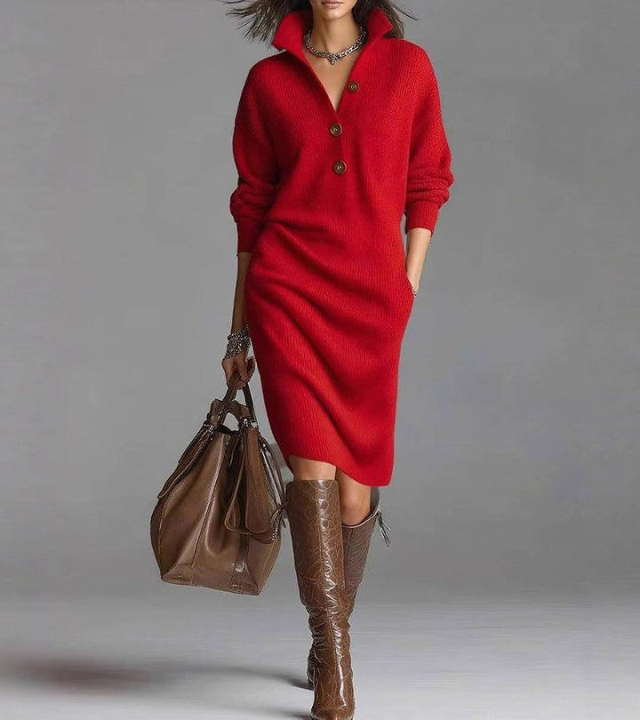 Perona - Elegante Vestido De Punto Con Botones