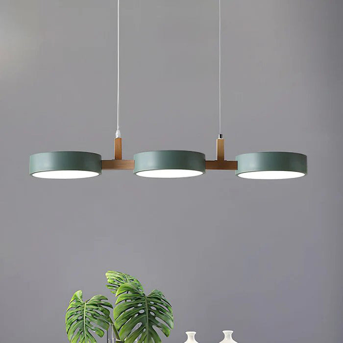 Lumévo - Cilindro Lámpara Colgante Escandinavo Diseño en Metal y Madera