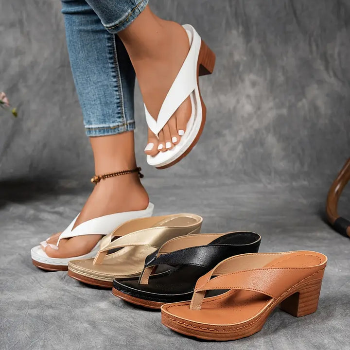 Cinzia - Sandalias Cómodas Con Tacón Grueso