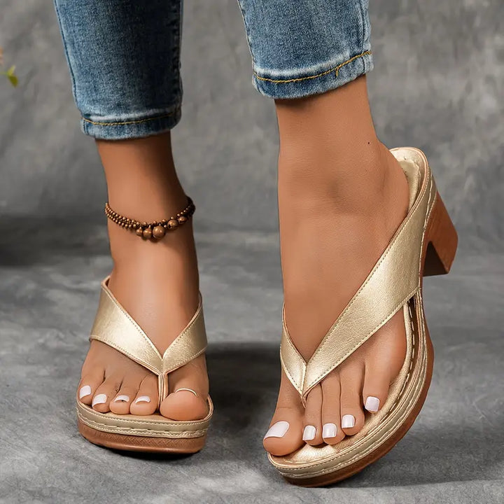 Cinzia - Sandalias Cómodas Con Tacón Grueso