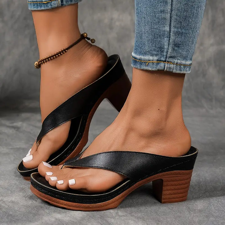 Cinzia - Sandalias Cómodas Con Tacón Grueso